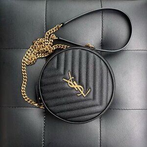 SAINT LAURENT YSL Vinyle small round bag crossbody shoulder bag